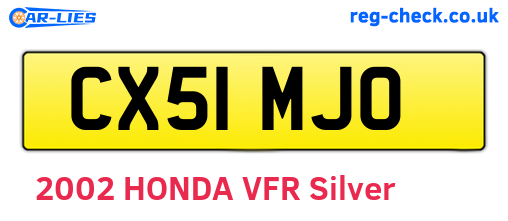 CX51MJO are the vehicle registration plates.