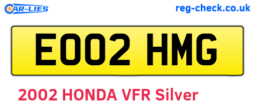 EO02HMG are the vehicle registration plates.