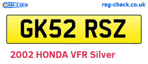 GK52RSZ are the vehicle registration plates.