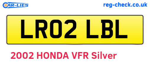 LR02LBL are the vehicle registration plates.