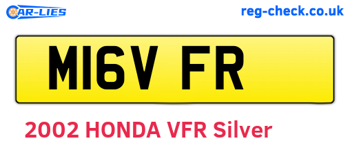 M16VFR are the vehicle registration plates.