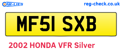 MF51SXB are the vehicle registration plates.