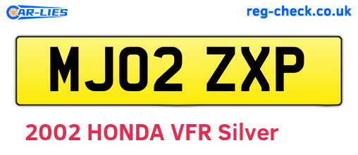 MJ02ZXP are the vehicle registration plates.