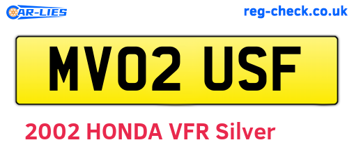 MV02USF are the vehicle registration plates.