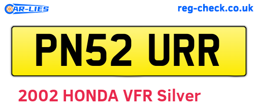 PN52URR are the vehicle registration plates.
