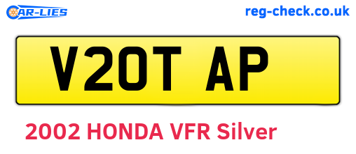 V20TAP are the vehicle registration plates.