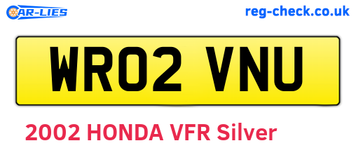 WR02VNU are the vehicle registration plates.