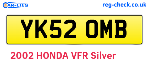 YK52OMB are the vehicle registration plates.