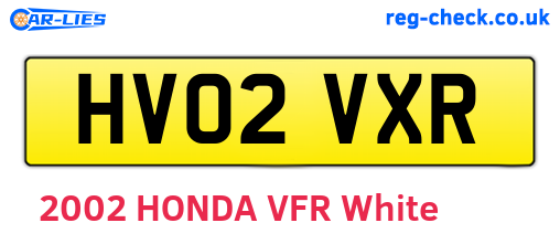 HV02VXR are the vehicle registration plates.