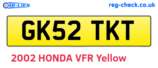 GK52TKT are the vehicle registration plates.