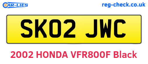SK02JWC are the vehicle registration plates.