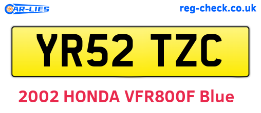 YR52TZC are the vehicle registration plates.