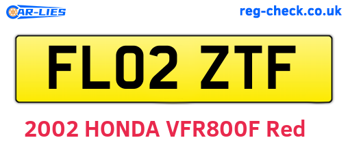 FL02ZTF are the vehicle registration plates.