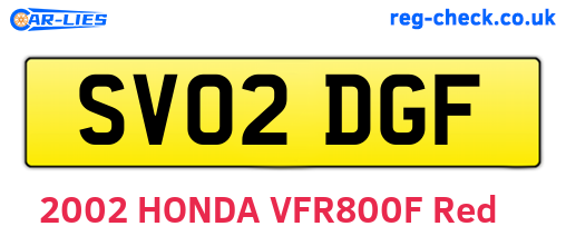 SV02DGF are the vehicle registration plates.