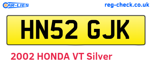 HN52GJK are the vehicle registration plates.