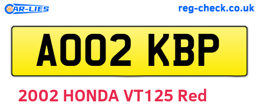 AO02KBP are the vehicle registration plates.