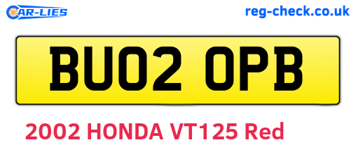 BU02OPB are the vehicle registration plates.