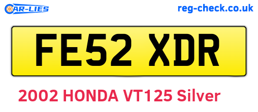FE52XDR are the vehicle registration plates.