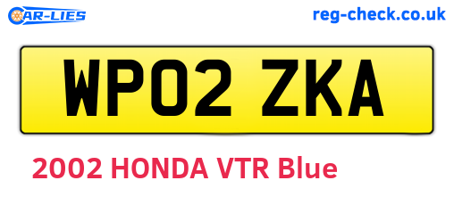 WP02ZKA are the vehicle registration plates.