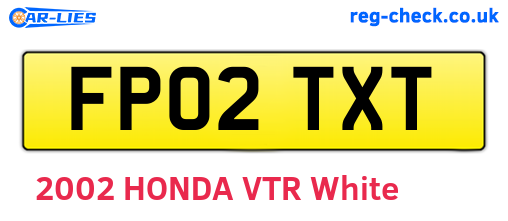 FP02TXT are the vehicle registration plates.