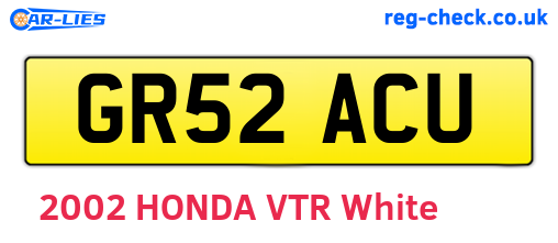 GR52ACU are the vehicle registration plates.