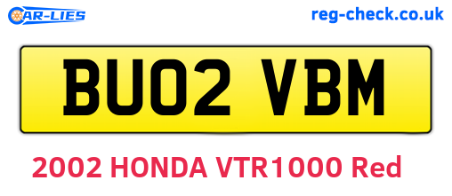 BU02VBM are the vehicle registration plates.
