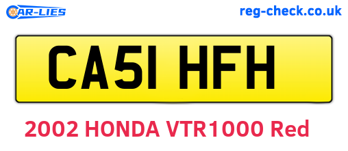 CA51HFH are the vehicle registration plates.