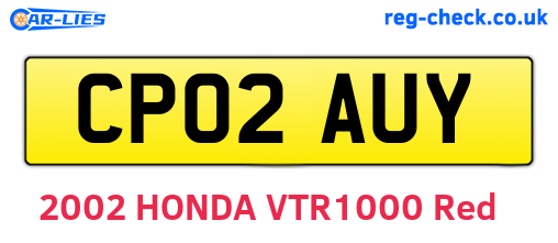 CP02AUY are the vehicle registration plates.