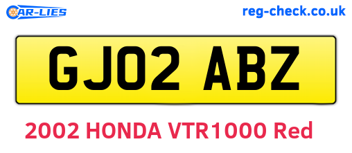 GJ02ABZ are the vehicle registration plates.