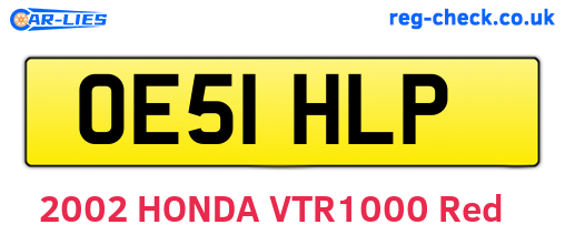 OE51HLP are the vehicle registration plates.