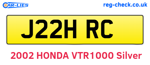 J22HRC are the vehicle registration plates.