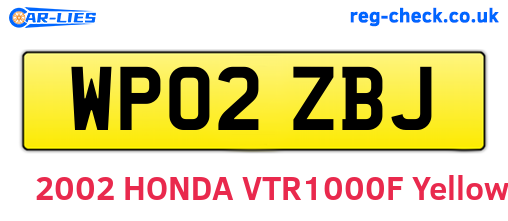 WP02ZBJ are the vehicle registration plates.