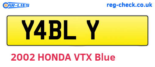 Y4BLY are the vehicle registration plates.