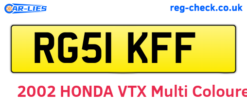 RG51KFF are the vehicle registration plates.