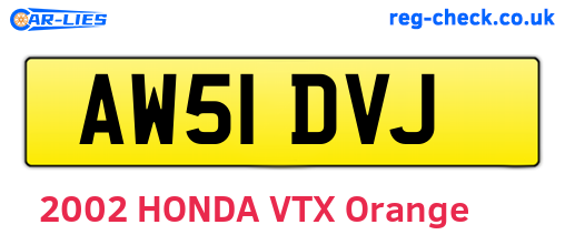 AW51DVJ are the vehicle registration plates.