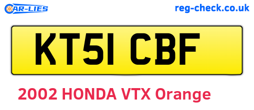 KT51CBF are the vehicle registration plates.