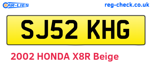 SJ52KHG are the vehicle registration plates.