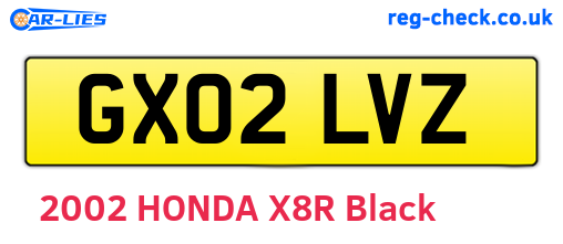 GX02LVZ are the vehicle registration plates.