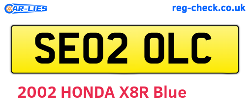 SE02OLC are the vehicle registration plates.