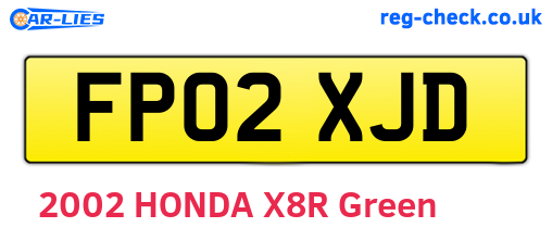 FP02XJD are the vehicle registration plates.