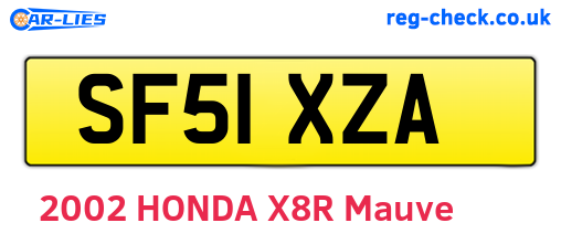SF51XZA are the vehicle registration plates.