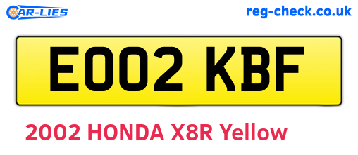 EO02KBF are the vehicle registration plates.