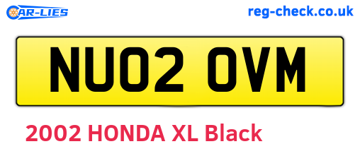 NU02OVM are the vehicle registration plates.