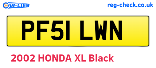 PF51LWN are the vehicle registration plates.