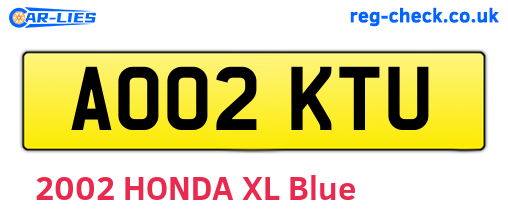 AO02KTU are the vehicle registration plates.