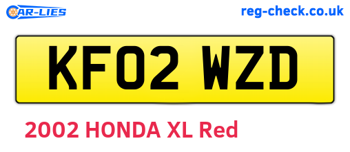 KF02WZD are the vehicle registration plates.