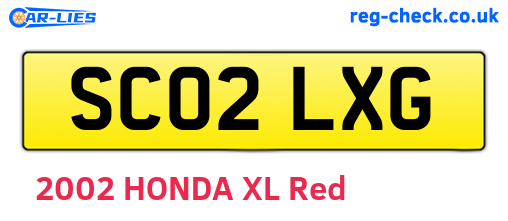 SC02LXG are the vehicle registration plates.