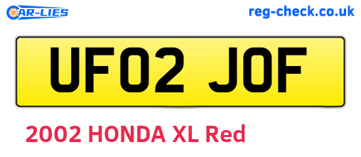 UF02JOF are the vehicle registration plates.