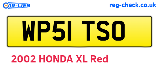 WP51TSO are the vehicle registration plates.