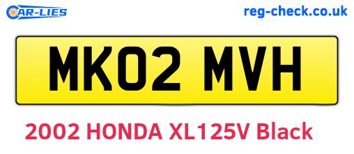 MK02MVH are the vehicle registration plates.